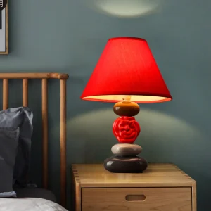 GloedHuis - Lampe de Table avec Abat-jour en Tissu Conique