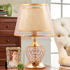 VintageGloed - Lampe de Chevet Rétro en Forme d'Urne avec Double Abat-jour Empire