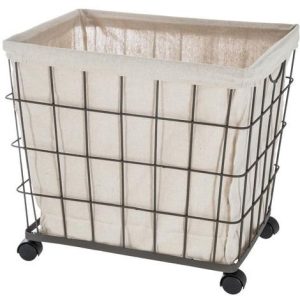 Panier à Linge en Métal sur Roues