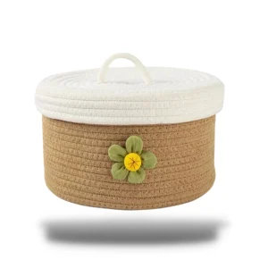 Panier Tressé avec Couvercle